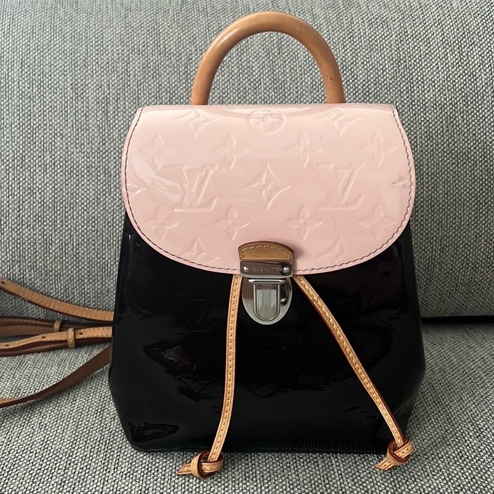 AUTH LV Louis Vuitton Vernis Hot Springs Backpack Rose Amarante